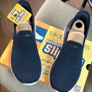 Skechers Dark Blue Mesh Slip-Ons